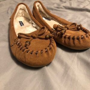 Fuzzy moccasins American Eagle Outfitters